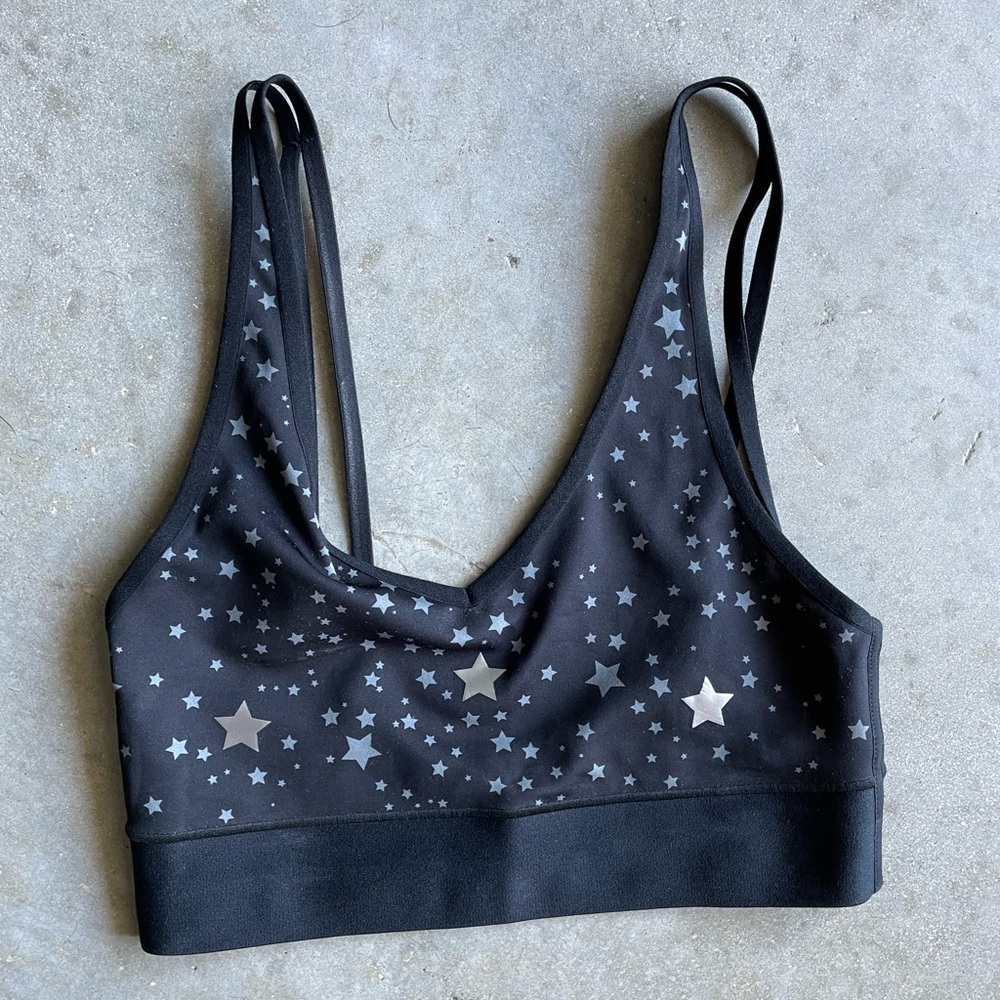 Ultracor for Bandier Confetti Stars Black Sports Bra Size Small - Picture 2 of 4